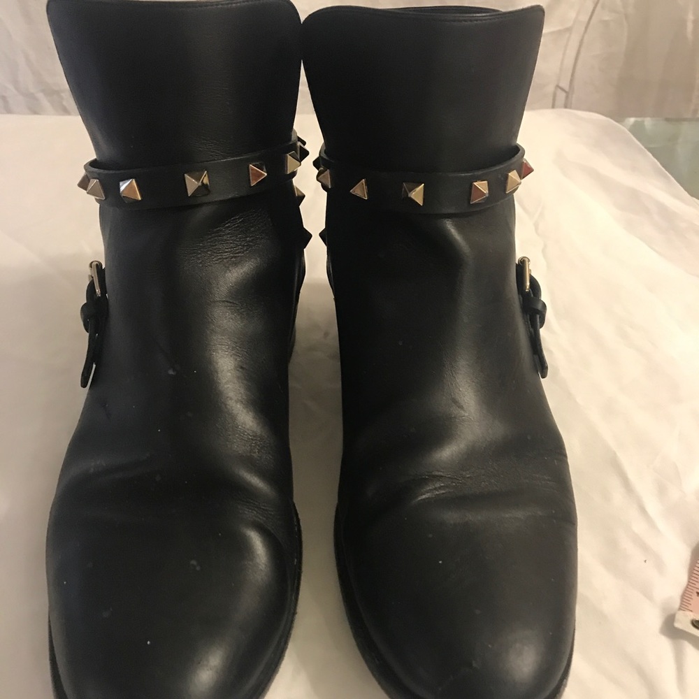 Valentino rockstud flat black boots 40